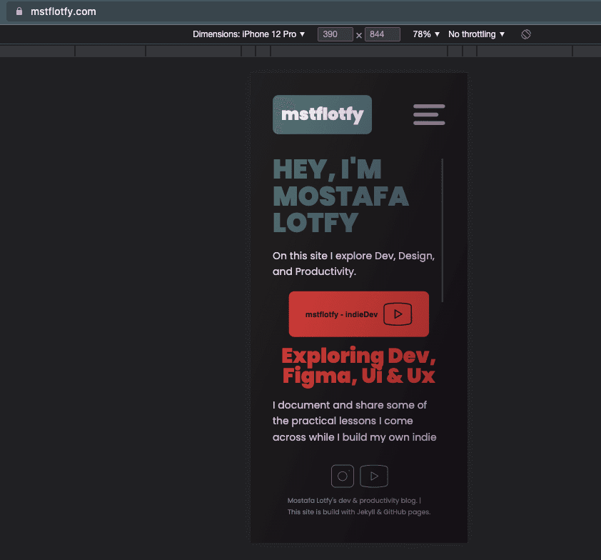 Same design as above implemented with html and css and running live on my website mstflotfy.com