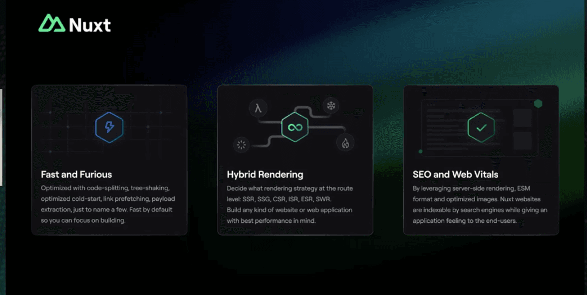 Nuxt 3 is fast, it has Hybrid rendering, and SEO and web vitals