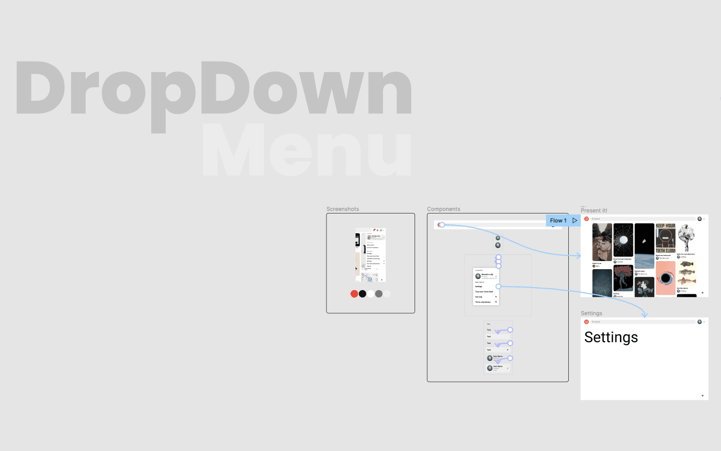 The Figma file after making the dropdown menu