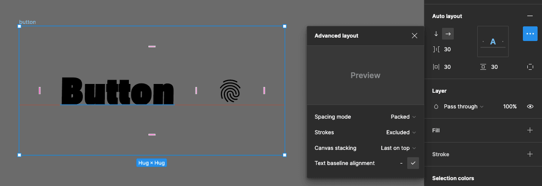 auto layout text baseline alignment example