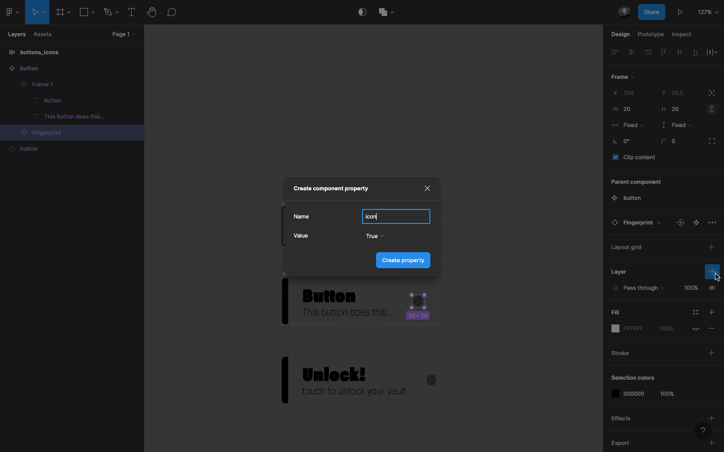 How to add a boolean property in Figma