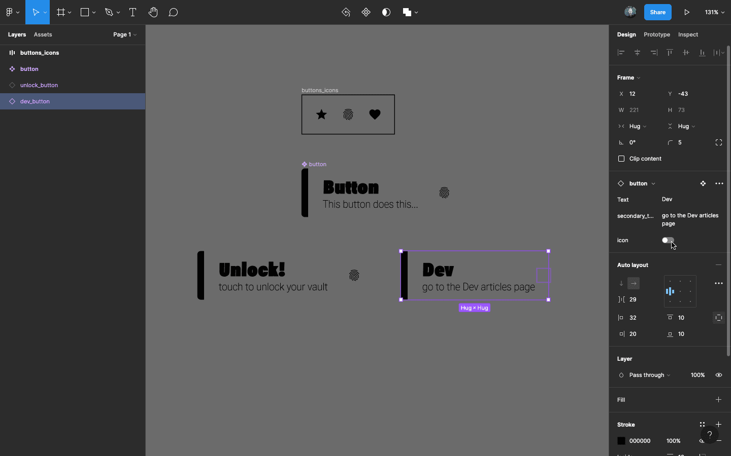 Toggle an icon on and off using boolean properties in Figma