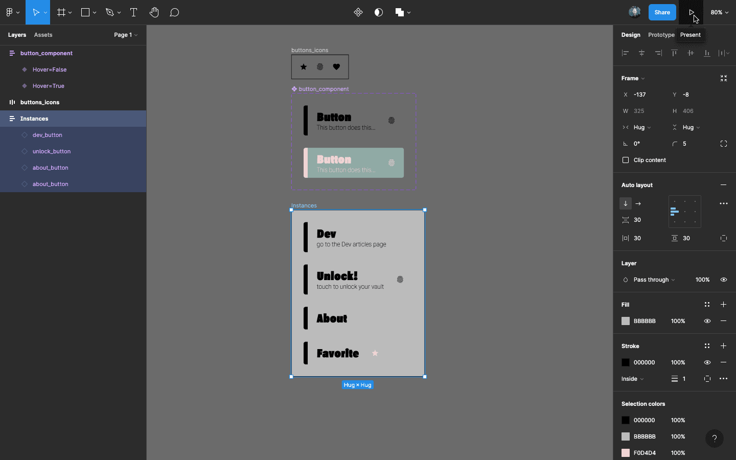 Present your frame in Figma