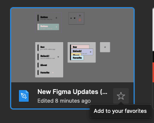 Add a file to your Favorites list in Figma's Drafts folder