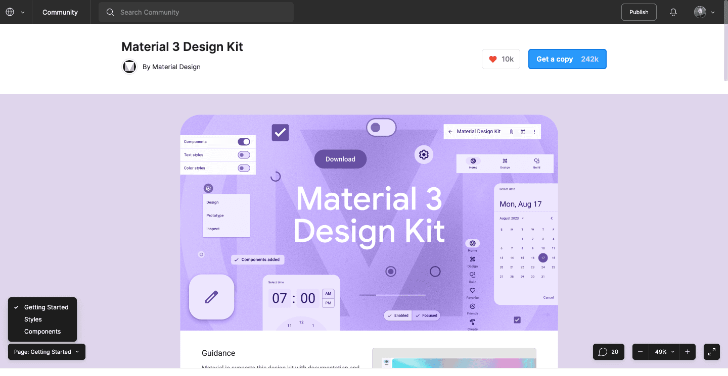 Material 3 design kit in figma